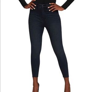 Good American Women's Good Waist Crop Raw Hem Jeans size 6 28